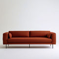 3-Sitzer-Sofa 220 x 90 x 82 cm in Rostrot mit schwarzen Stahlfüssen