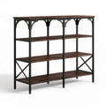 Regal mit 4 Ablagen, 120 x 35 x 140 cm, Dunkelbraun/Schwarz, MDF und Stahl