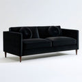 2-Sitzer-Sofa 160 x 85 x 78 cm in Schwarz mit dunkelbraunen Massivholzbeinen