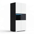 LED-Glasvitrine 80 x 35 x 190 cm Schwarz/Weiss