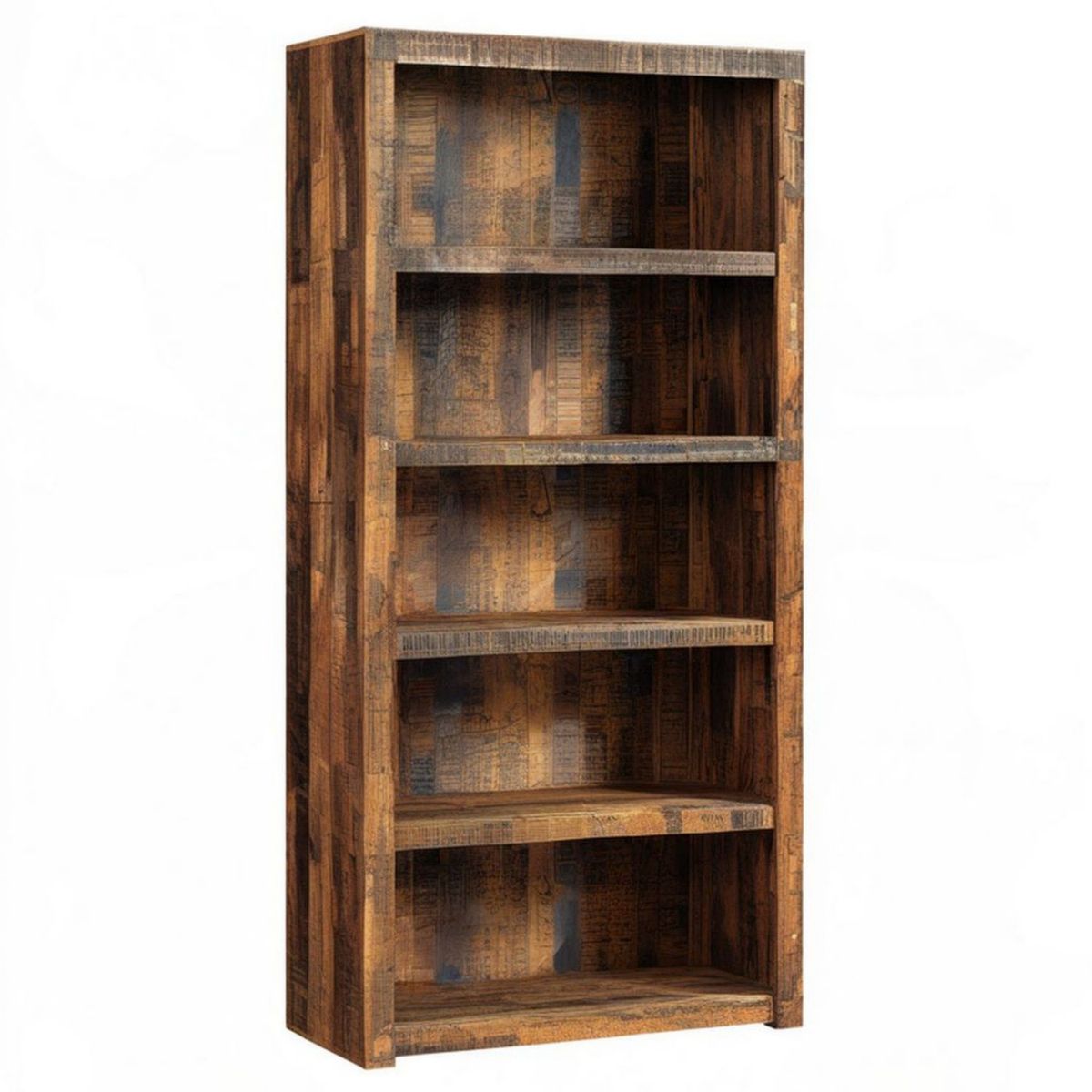 Bücherregal aus recyceltem Massivholz Braun 60 x 30 x 180 cm