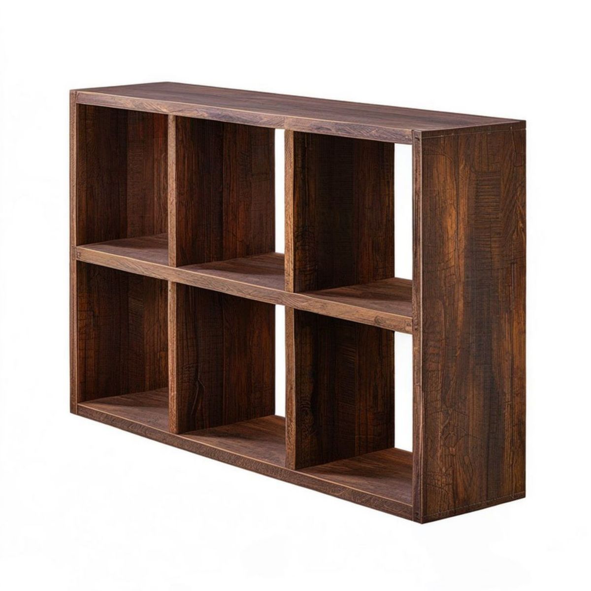 Bücherregal aus massivem Mangoholz, dunkelbraun, 120 x 35 x 100 cm