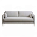 2-Sitzer-Sofa 180 x 85 x 82 cm Beige mit dunkelbraunen Füssen, Polyesterbezug