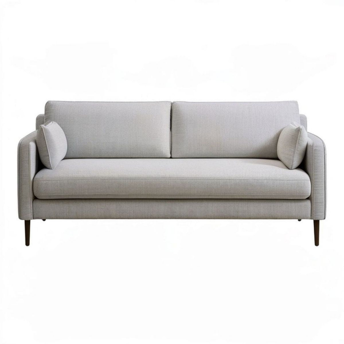 2-Sitzer-Sofa 180 x 85 x 82 cm Beige mit dunkelbraunen Füssen, Polyesterbezug