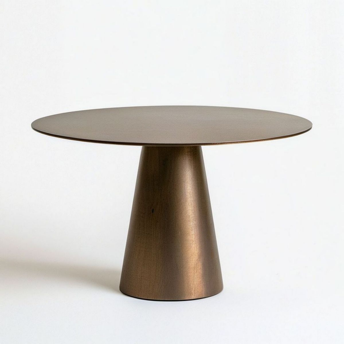 Runder Wohnzimmertisch Ø 80 cm, Höhe 45 cm, Dunkelbraun, MDF mit Walnussholzfurnier