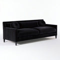2-Sitzer-Samtsofa, 180 x 85 x 75 cm, Schwarz
